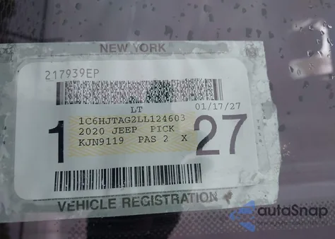 2020 Jeep Gladiator Sport S 4X4 from USA, damaged, VIN 1C6HJTAG2LL124603